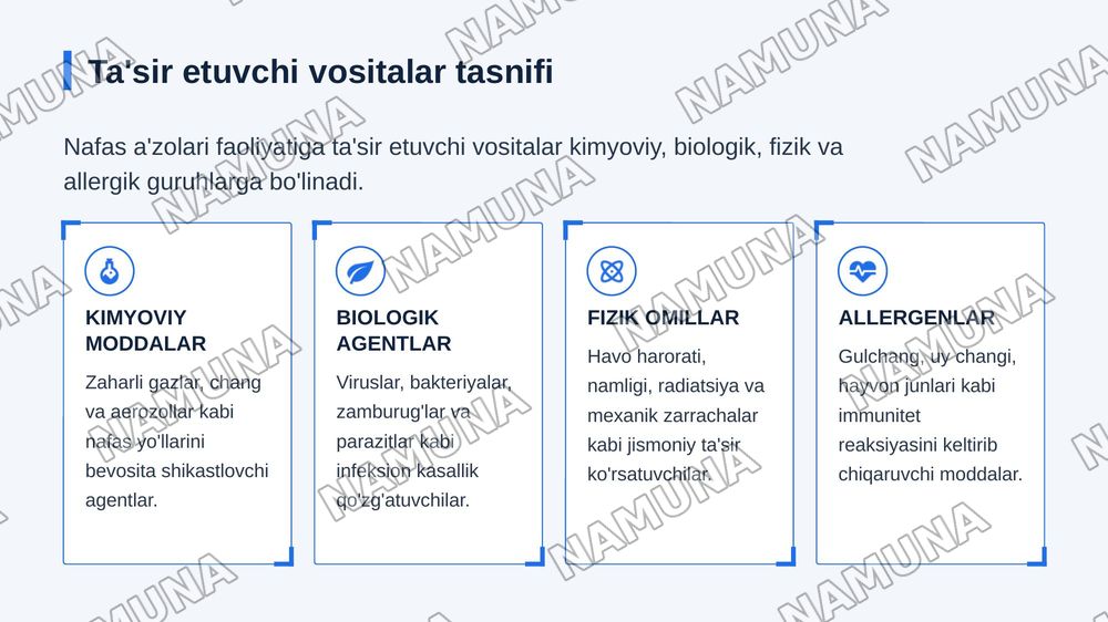 Nafas a'zolari faoliyatiga ta'sir etuvchi vositalar — zamonaviy taqdimot, 4-slayd