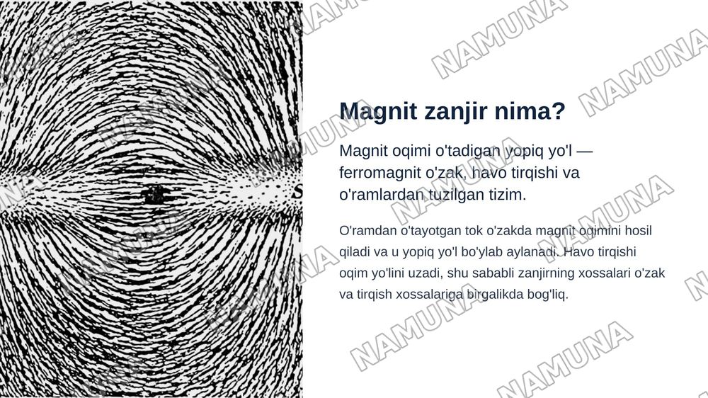 Nochiziqli magnit zanjir. — zamonaviy taqdimot, 3-slayd