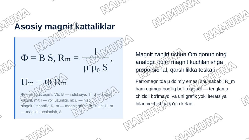 Nochiziqli magnit zanjir. — zamonaviy taqdimot, 6-slayd
