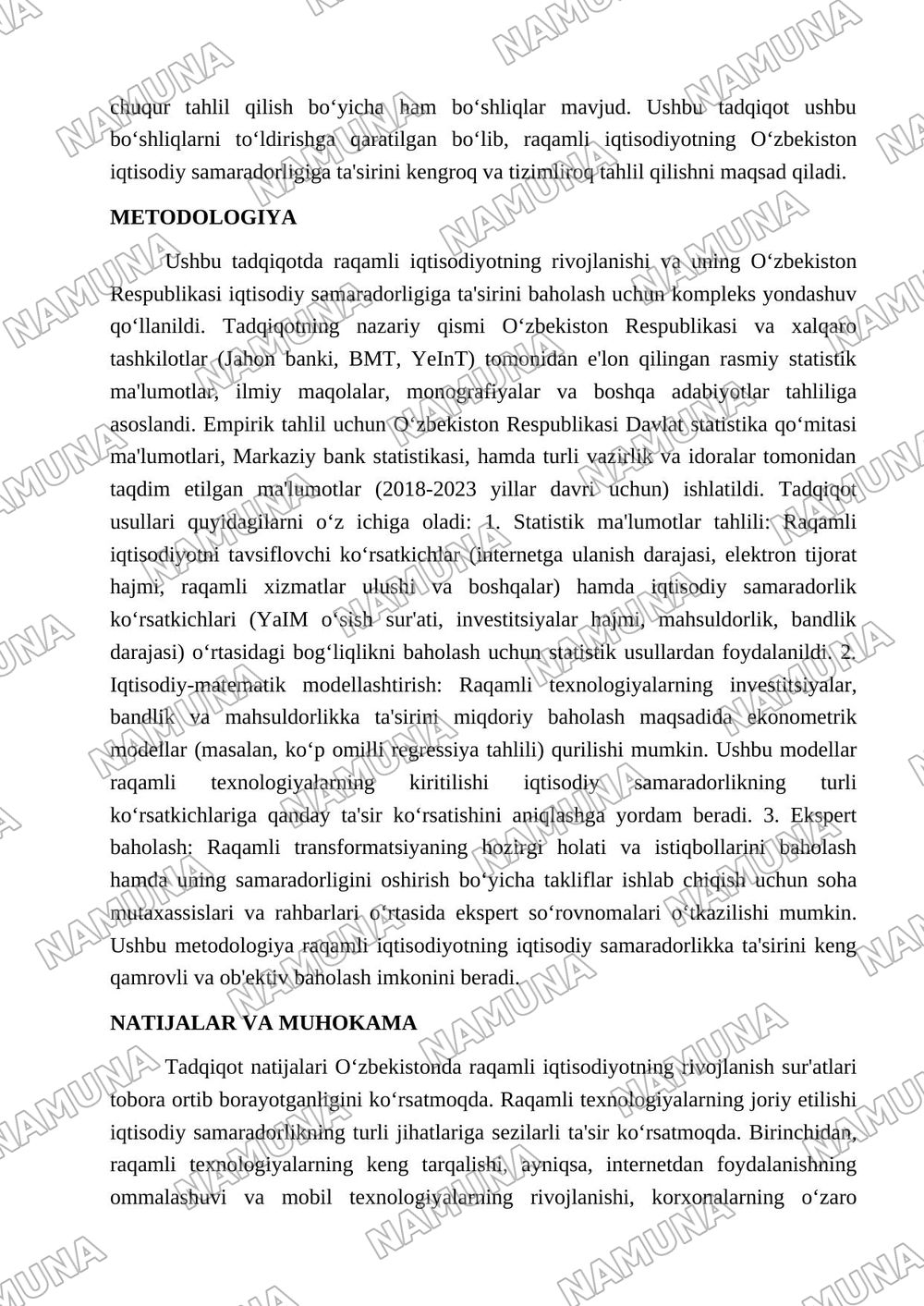 Raqamli iqtisodiyotni rivojlanishi va uning iqtisodiy samaradorlikka tasiri — maqola, 3-varaq