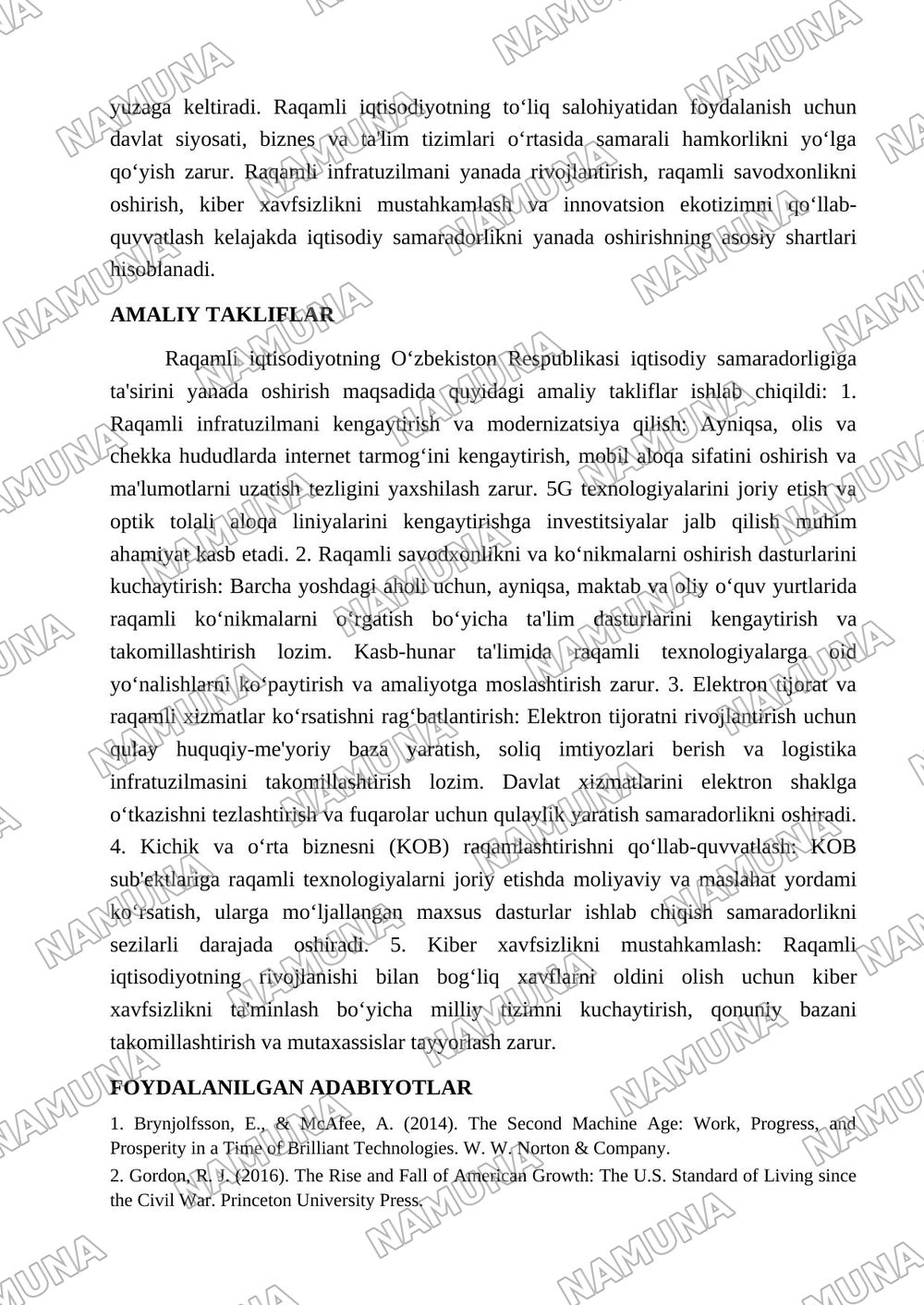 Raqamli iqtisodiyotni rivojlanishi va uning iqtisodiy samaradorlikka tasiri — maqola, 6-varaq