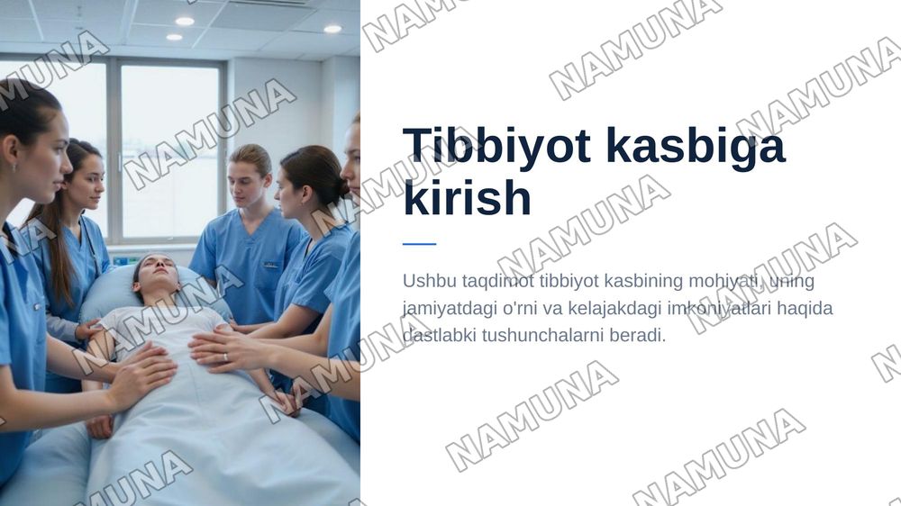 Tıbbiyot kasbiga kirish — zamonaviy taqdimot, 1-slayd