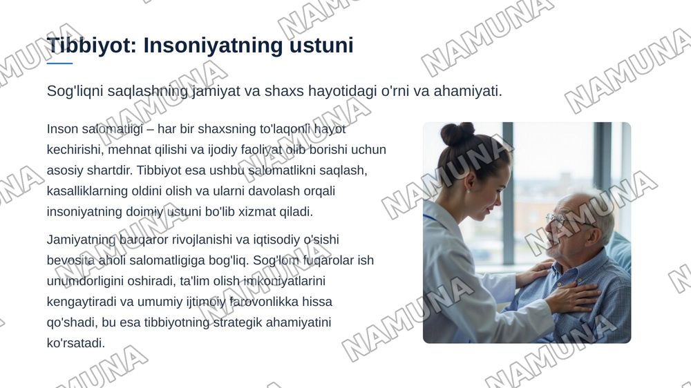 Tıbbiyot kasbiga kirish — zamonaviy taqdimot, 3-slayd