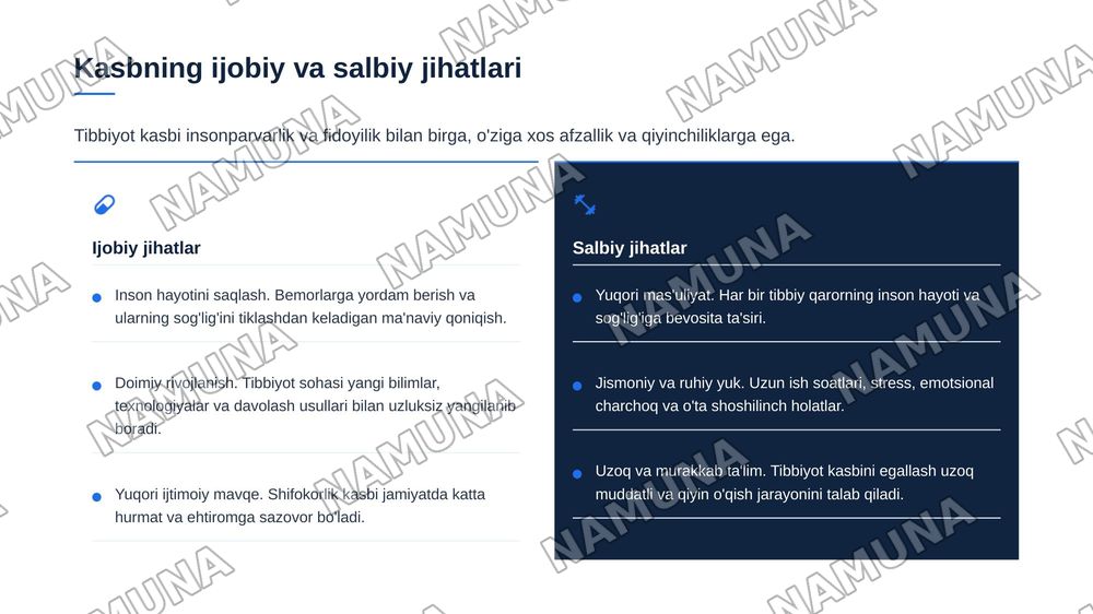 Tıbbiyot kasbiga kirish — zamonaviy taqdimot, 7-slayd