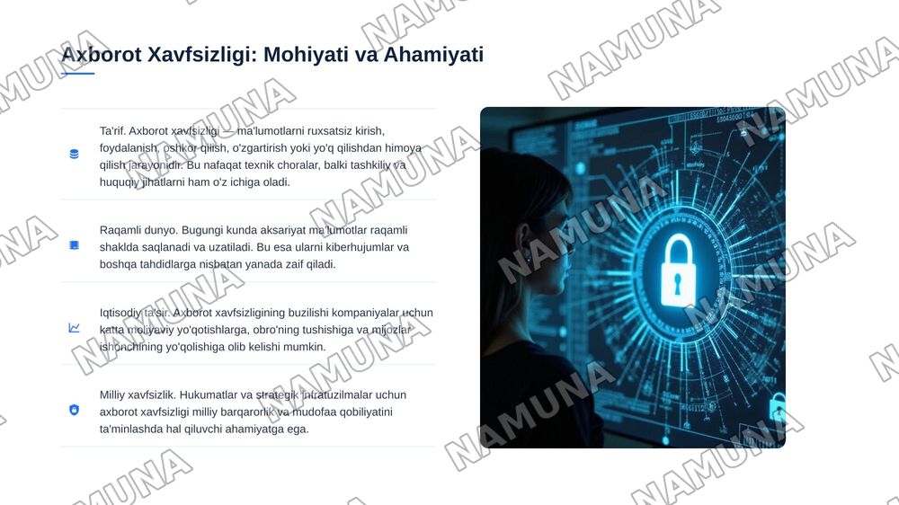 Axborot xavfsizligini ta’minlash usullari — zamonaviy taqdimot, 3-slayd