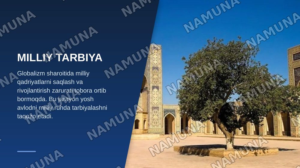 Milliy tarbiyaning mazmuni va uni takomillashtirish — zamonaviy taqdimot, 3-slayd