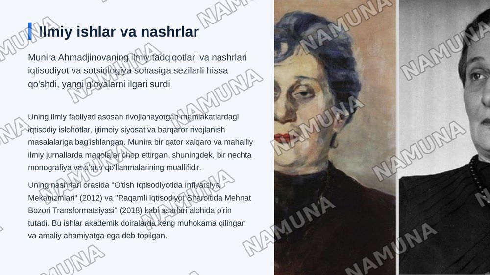 Ahmadjinova Munira — zamonaviy taqdimot, 6-slayd