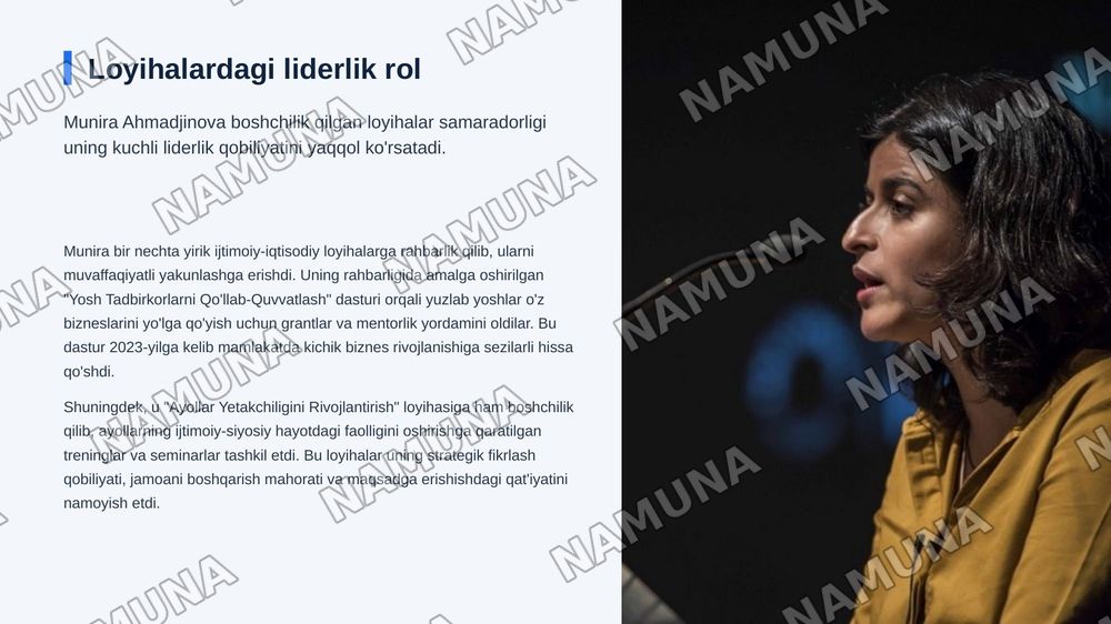 Ahmadjinova Munira — zamonaviy taqdimot, 8-slayd