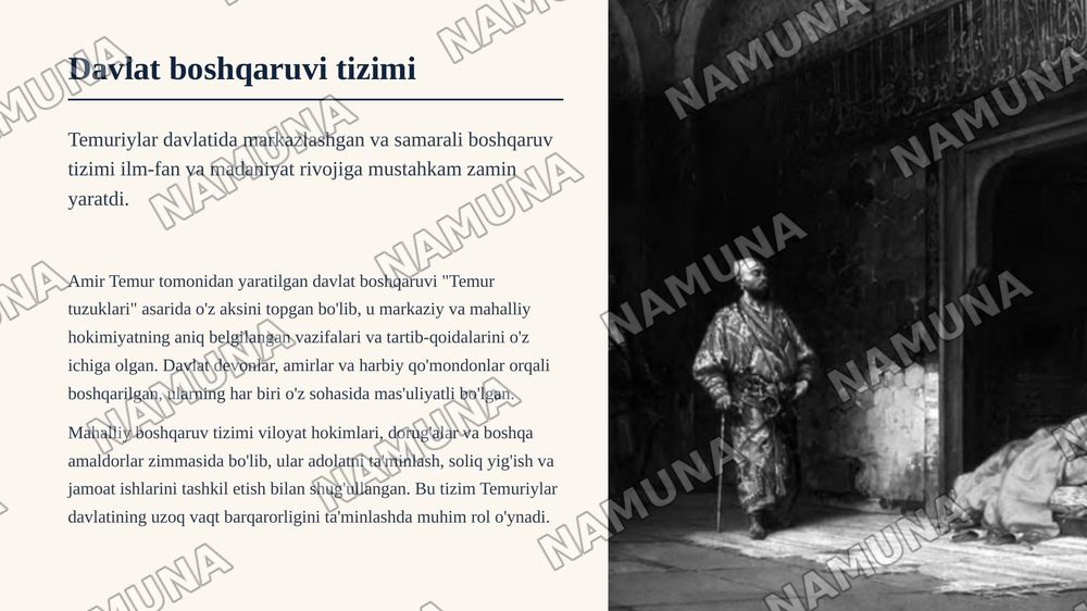 Temuriylar davrida Movarounnahr va Xuroson — zamonaviy taqdimot, 7-slayd