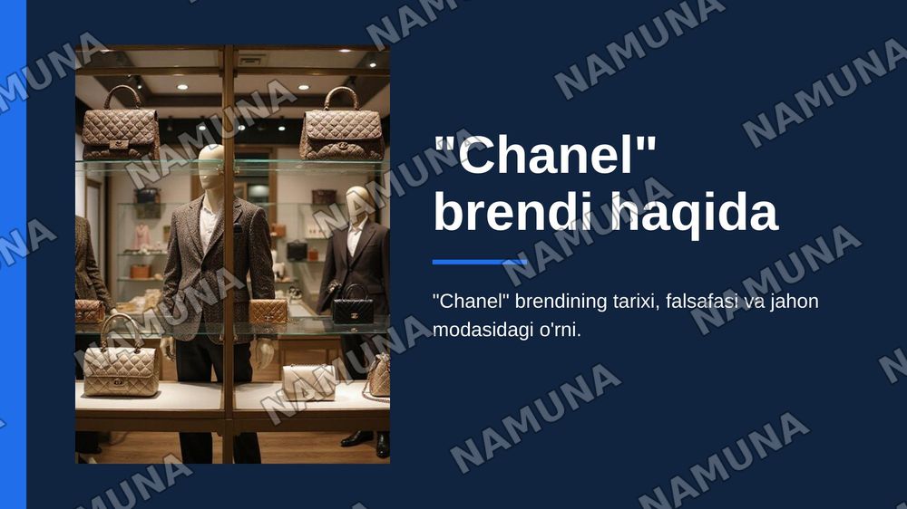 "Chanel" brendi haqida — zamonaviy taqdimot, 1-slayd