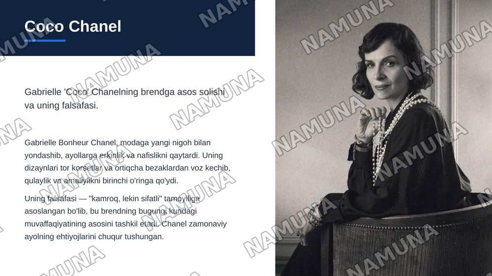 "Chanel" brendi haqida — zamonaviy taqdimot, 3-slayd