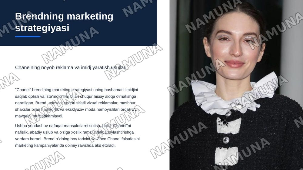 "Chanel" brendi haqida — zamonaviy taqdimot, 7-slayd
