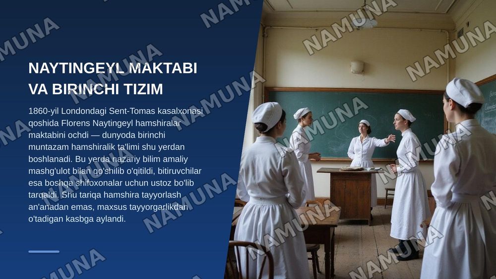 Hamshiralik ishi faniga kirish.
Hamshiralik ishining tarixi va rivojlanishi. — zamonaviy taqdimot, 6-slayd