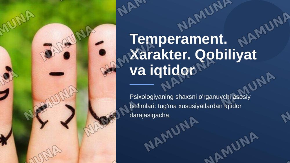 Temperament.Xarakter.Qobilyat va iqtidor — zamonaviy taqdimot, 1-slayd
