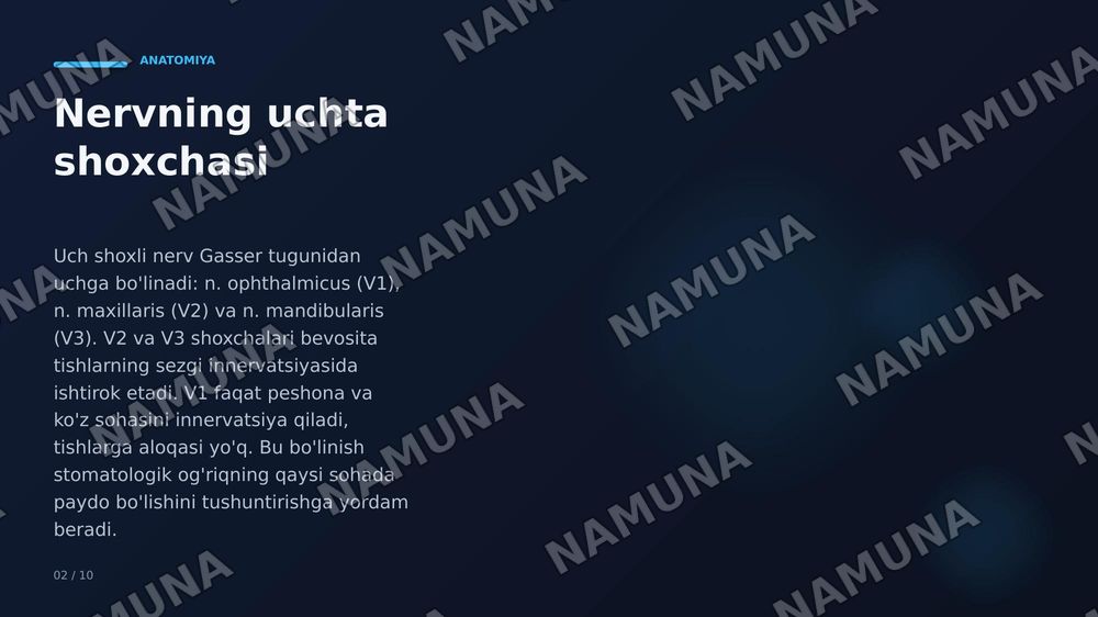 3 shoxli nervning yalliglanishini tishlarga tasiri — zamonaviy taqdimot, 2-slayd