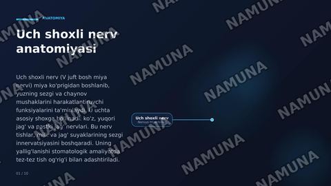 3 shoxli nervning yalliglanishini tishlarga tasiri — zamonaviy taqdimot