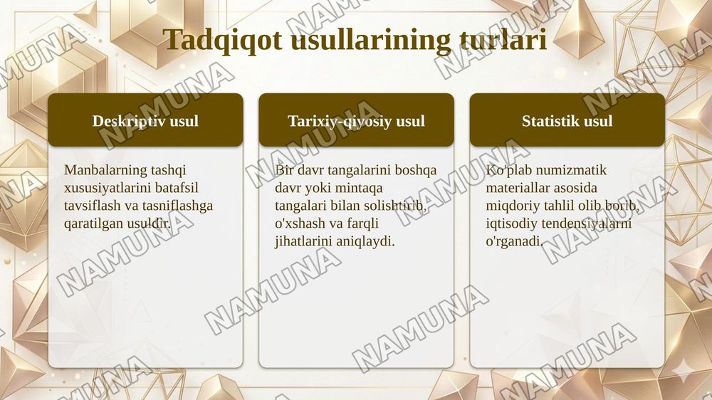 Numizmatik manbalar va ullarni tadqiq etish usullari — taqdimot, 7-slayd