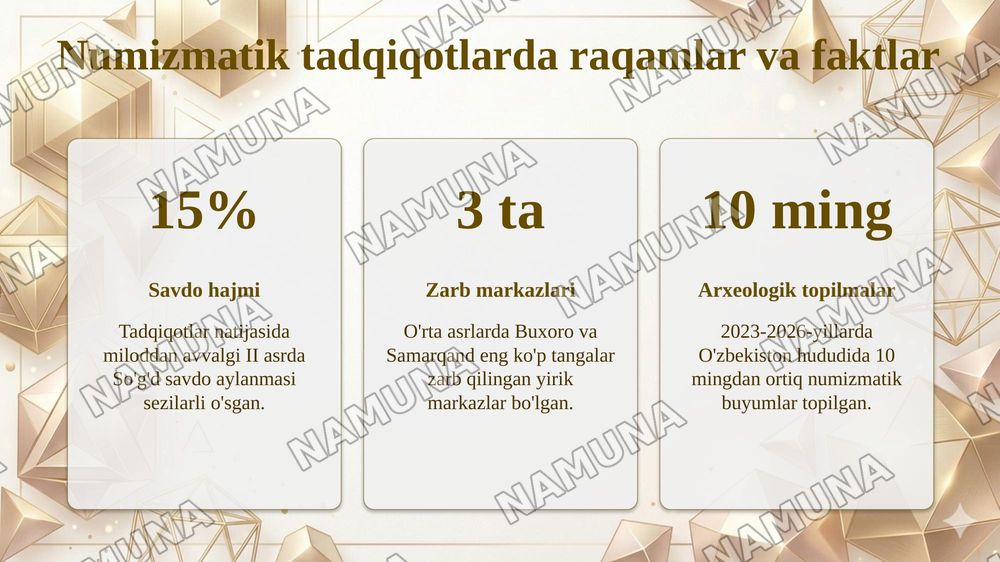 Numizmatik manbalar va ullarni tadqiq etish usullari — taqdimot, 8-slayd