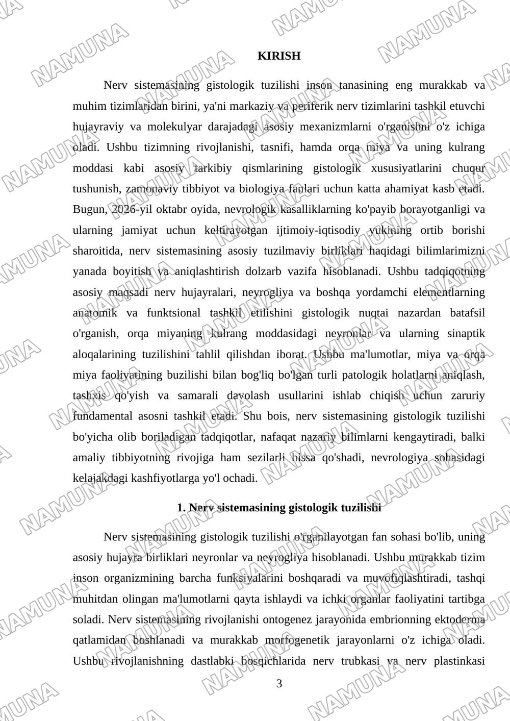 Nerv sistemasining gistologik tuzulishi. Reja. 1. Nerv sistemasining umumiy tavsifi, taraqqiyoti va tasnifi, nerg ozagi va tugunlari. 2.Orqa miya (Medulla spinalis) kulrang modda, tuzulishi,x — mustaqil ish, 3-varaq