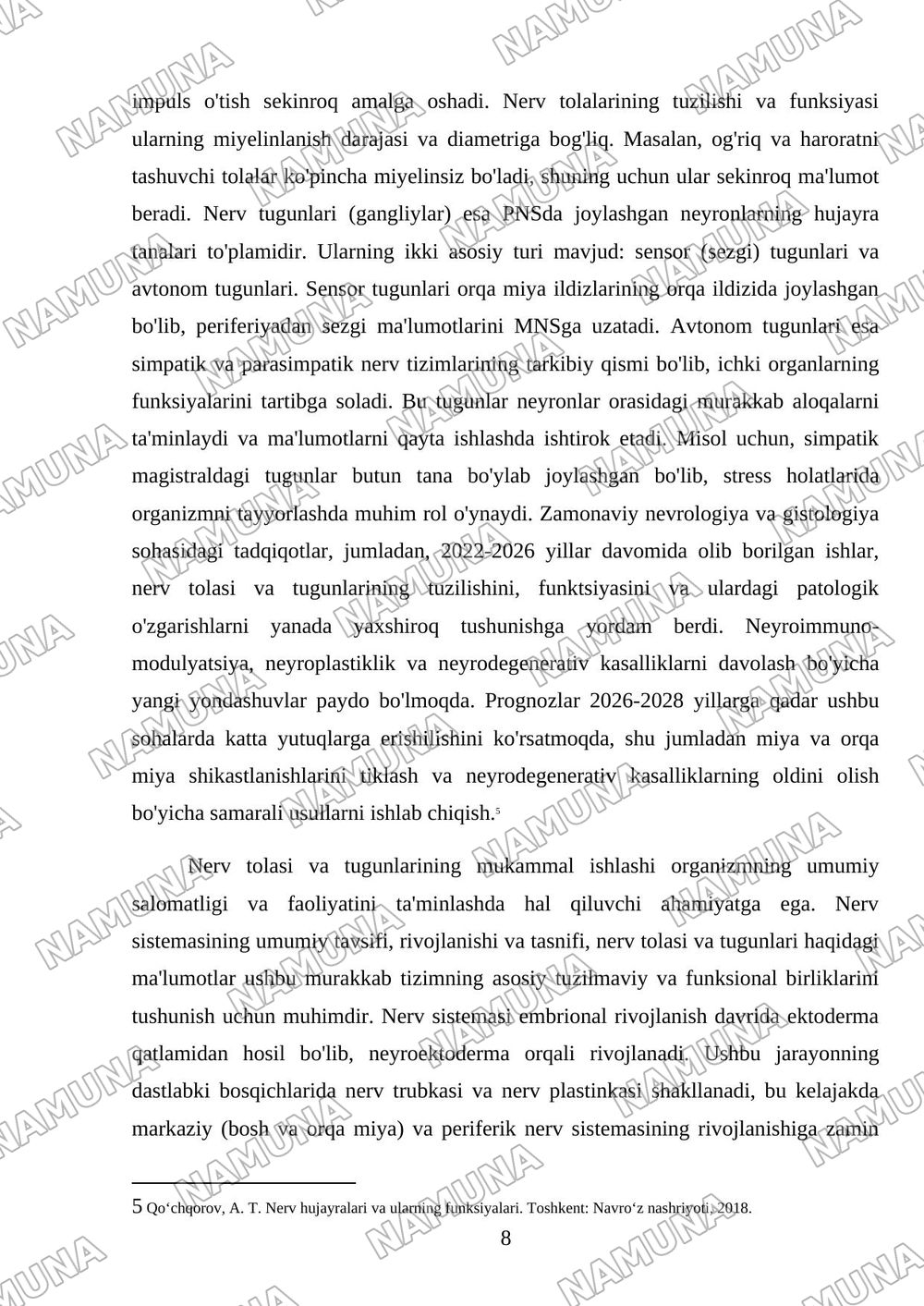 Nerv sistemasining gistologik tuzulishi. Reja. 1. Nerv sistemasining umumiy tavsifi, taraqqiyoti va tasnifi, nerg ozagi va tugunlari. 2.Orqa miya (Medulla spinalis) kulrang modda, tuzulishi,x — mustaqil ish, 8-varaq