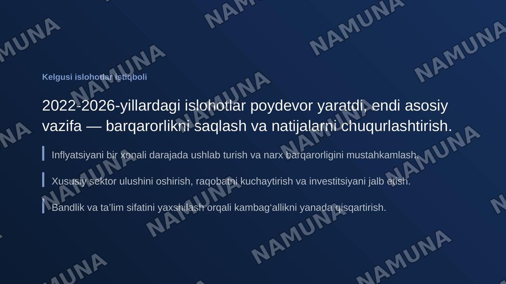 O‘zbekiston Respublikasida ijtimoiy va iqtisodiy islohotlar — zamonaviy taqdimot, 7-slayd