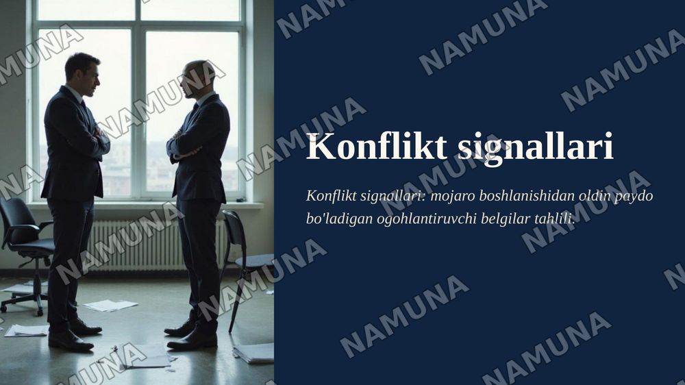 Konflikt signallari — zamonaviy taqdimot, 1-slayd