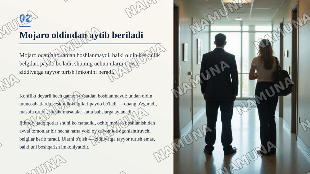 Konflikt signallari — zamonaviy taqdimot, 3-slayd