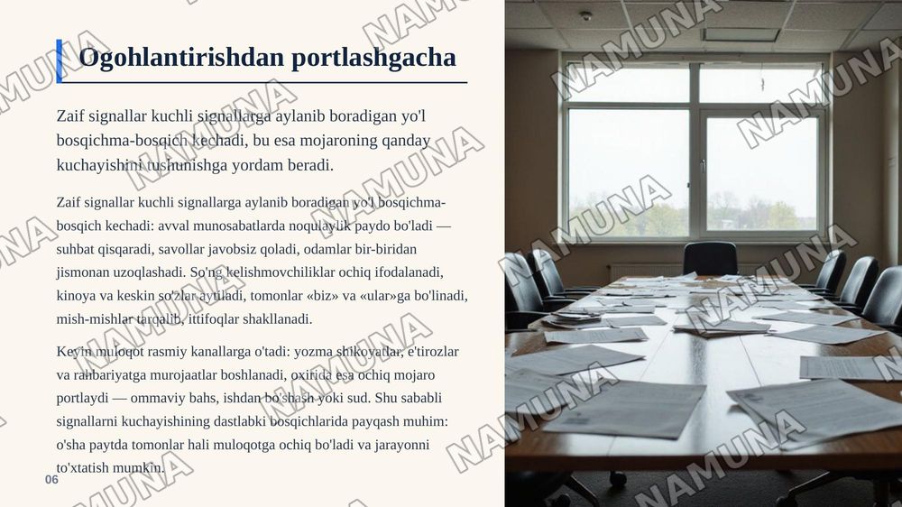 Konflikt signallari — zamonaviy taqdimot, 7-slayd