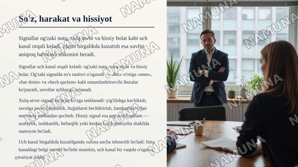 Konflikt signallari — zamonaviy taqdimot, 8-slayd