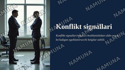 Konflikt signallari — zamonaviy taqdimot