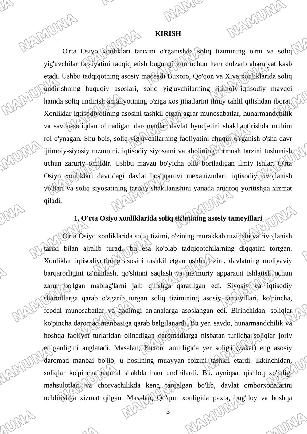 Xonliklarda soliq yiguvchilar faoliyati va soliq undirish amaliyoti — mustaqil ish, 3-varaq