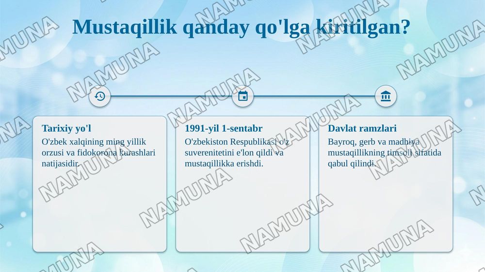 Mustaqillik oliy qadriyat — taqdimot, 5-slayd