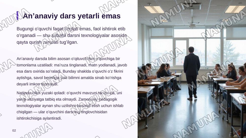 Oʻqituvchi faoliyatida zamonaviy pedagogik texnalogiyalardan foydalanish — zamonaviy taqdimot, 3-slayd
