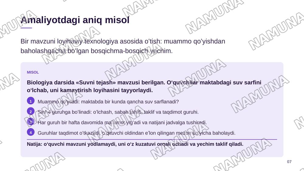 Oʻqituvchi faoliyatida zamonaviy pedagogik texnalogiyalardan foydalanish — zamonaviy taqdimot, 8-slayd