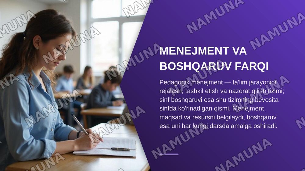 Pedagogik menijment va sinif boshqaruvi — zamonaviy taqdimot, 4-slayd