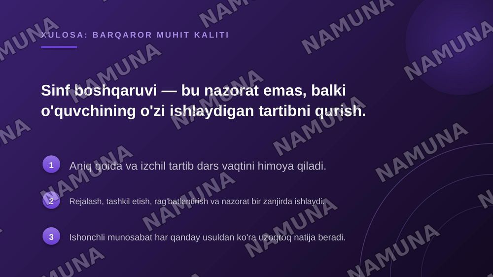 Pedagogik menijment va sinif boshqaruvi — zamonaviy taqdimot, 7-slayd