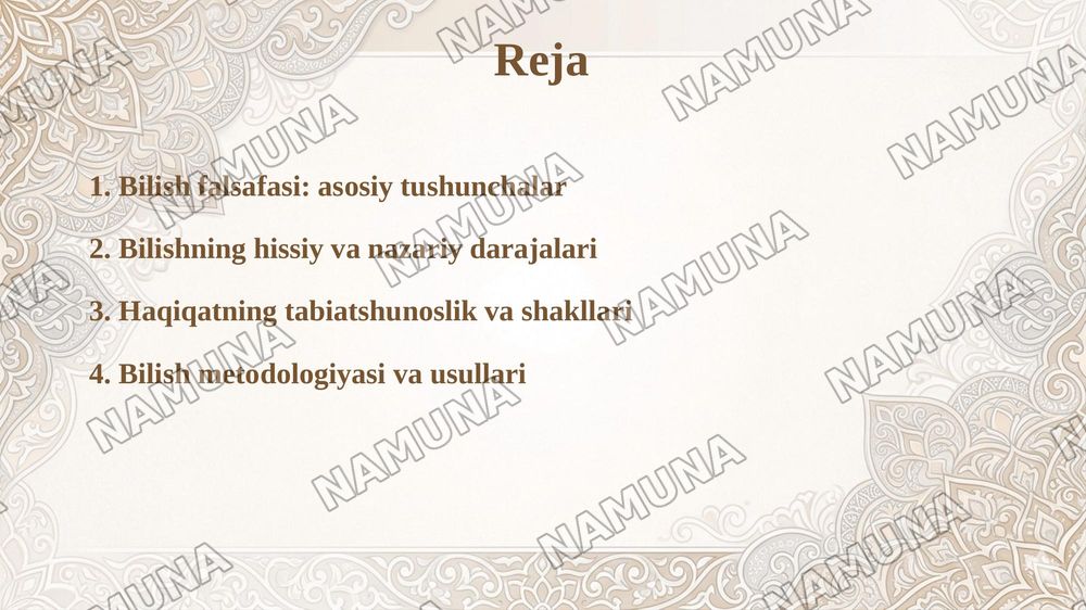 Bilish falsafasi — taqdimot, 2-slayd