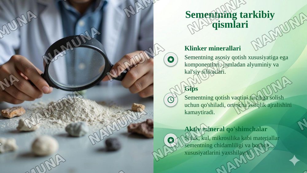 Noorganik (mineral) bog‘lovchi materiallar va ularning xususiyatlari. — taqdimot, 6-slayd