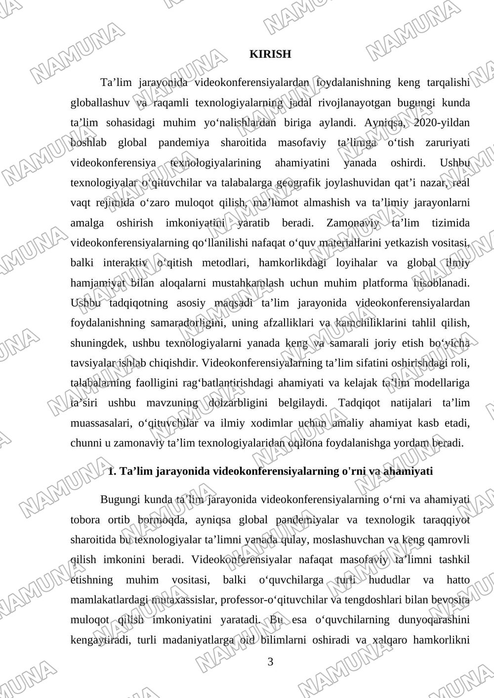 Ta’lim jarayonida videokonferensiyalar — mustaqil ish, 3-varaq