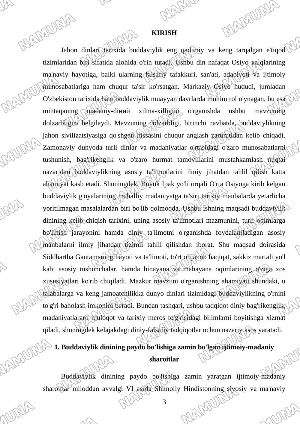 Buddaviylik dinining paydo bòlish tarixi, asosiy talimotlari, oqimlari va manbalari — mustaqil ish, 3-varaq