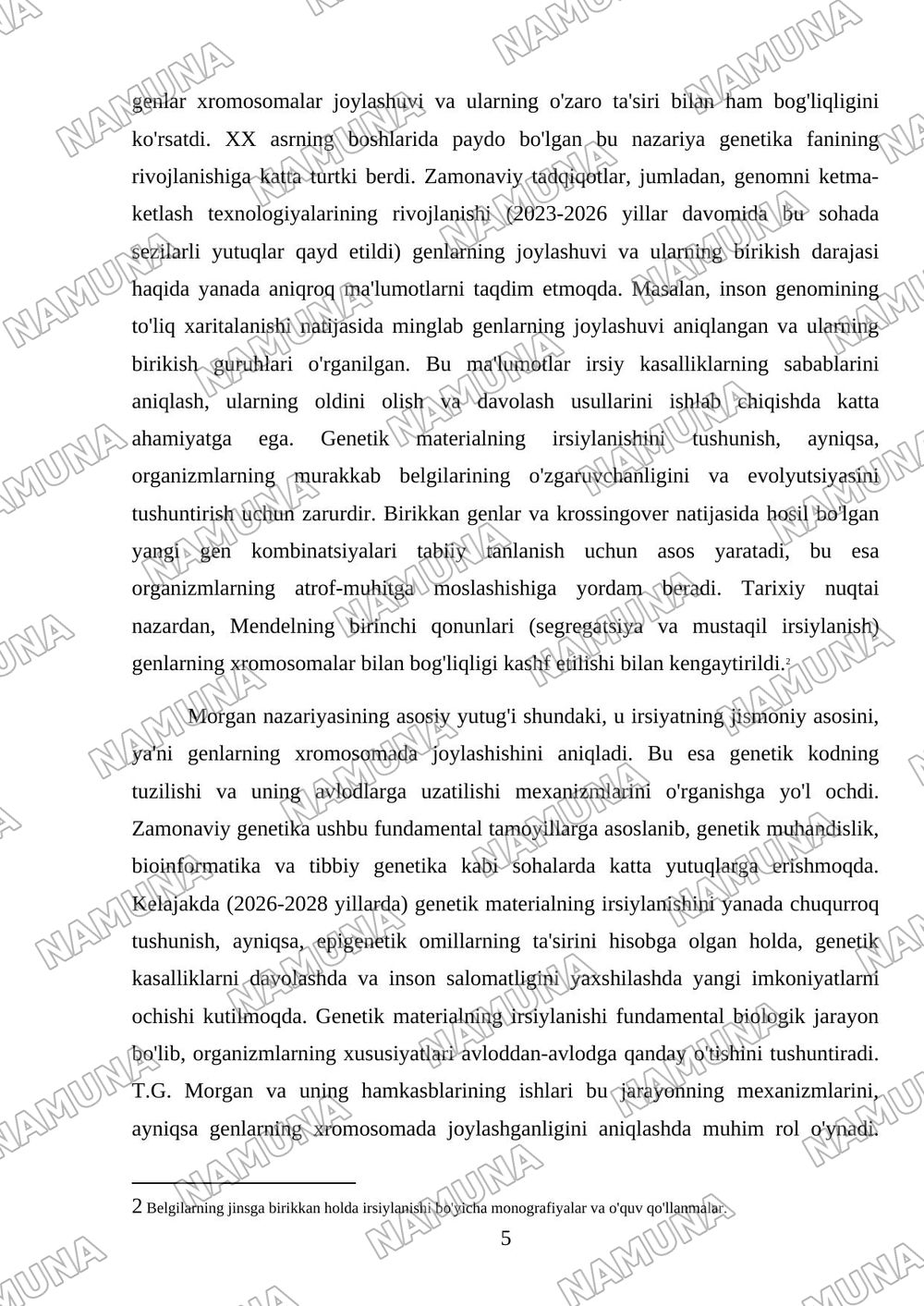 T.G.Morganning irsiyatning xromosoma nazariyasi, Genlaming birikish hodisasi, krossingover. Belgilarning jinsga birikkan holda irsiylanishi Mavzu rejasi: 1. Genlarning birikishi xillari. 2. Irsiya — mustaqil ish, 5-varaq