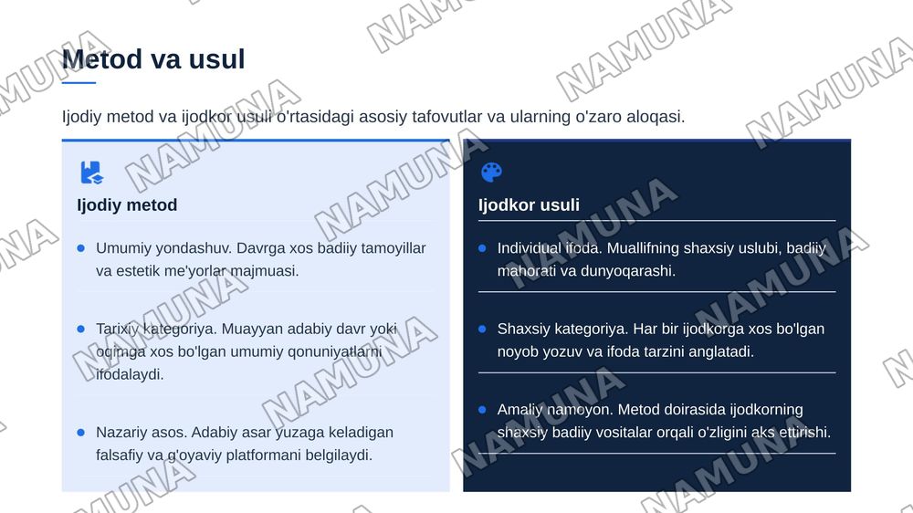 Ijodiy metod va ijodkor usuli (asar matinini taxlil qilish). — zamonaviy taqdimot, 6-slayd