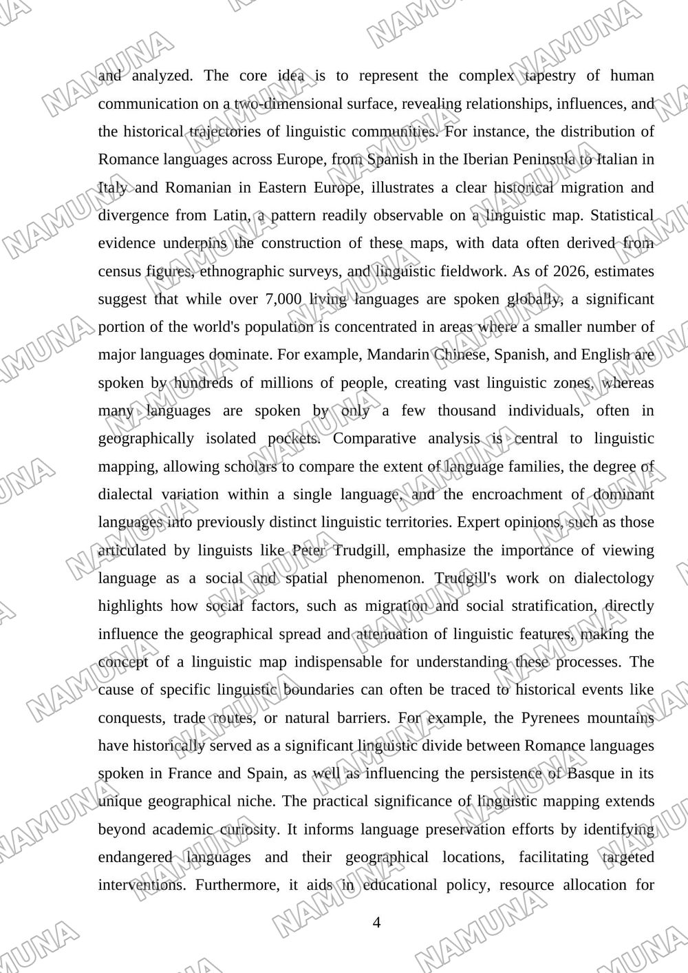 Linguistic map of the world — mustaqil ish, 4-varaq