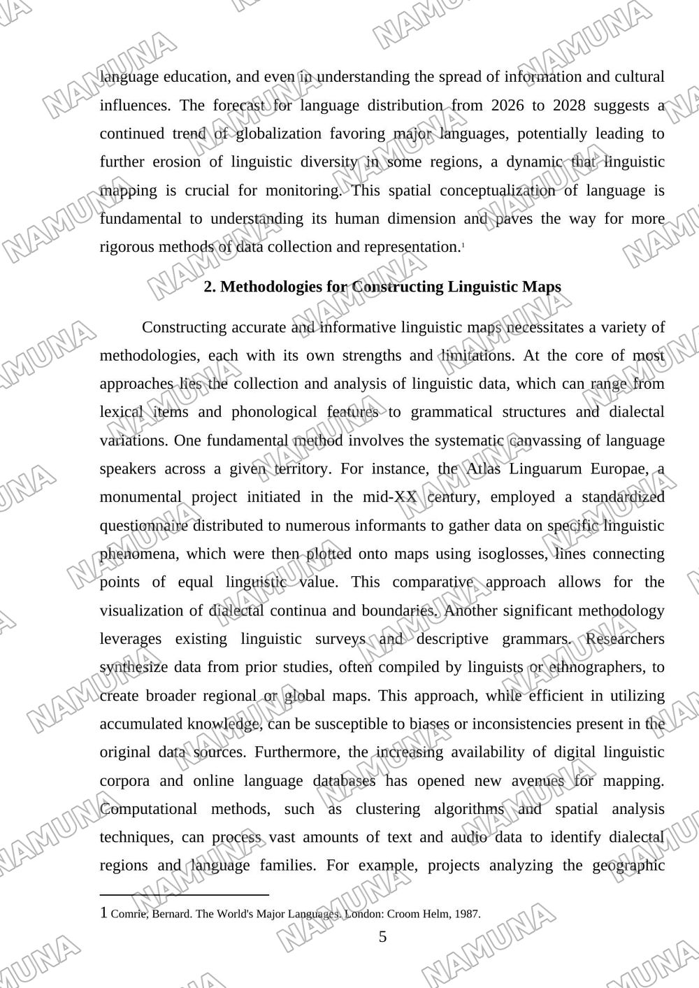 Linguistic map of the world — mustaqil ish, 5-varaq