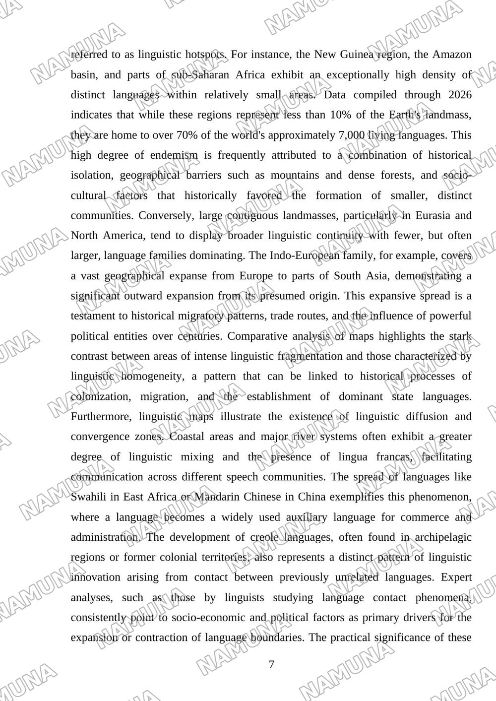 Linguistic map of the world — mustaqil ish, 7-varaq