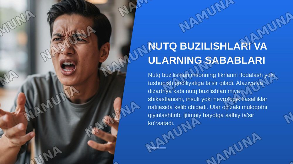 : "Tafakkur va nutq jarayoni.  Tafakkur va nutqning kasalliklarda  o`zgarishi — zamonaviy taqdimot, 7-slayd