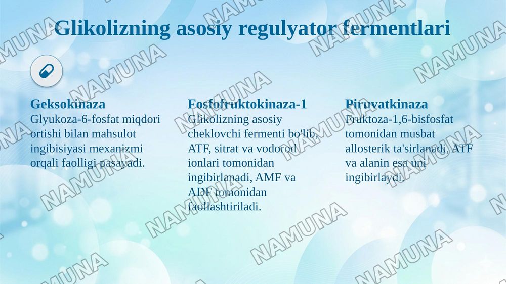 Glukozaning aerob va anaerob parchalanishi va glyukoneogenez boshqarilishining allosterik mexanizmlari — taqdimot, 7-slayd