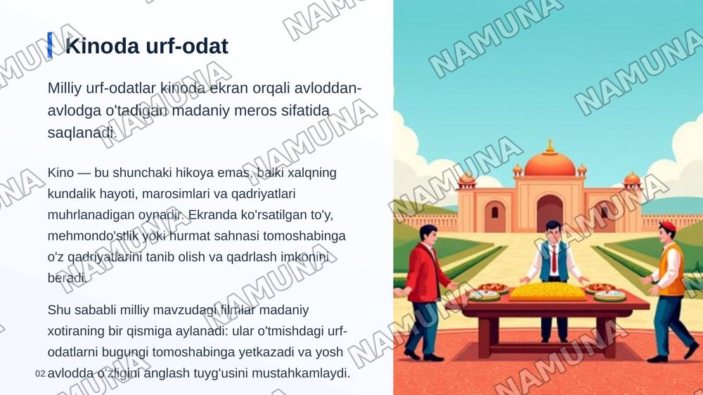 Milliy urf odatlar aks etgan kinolar — zamonaviy taqdimot, 3-slayd