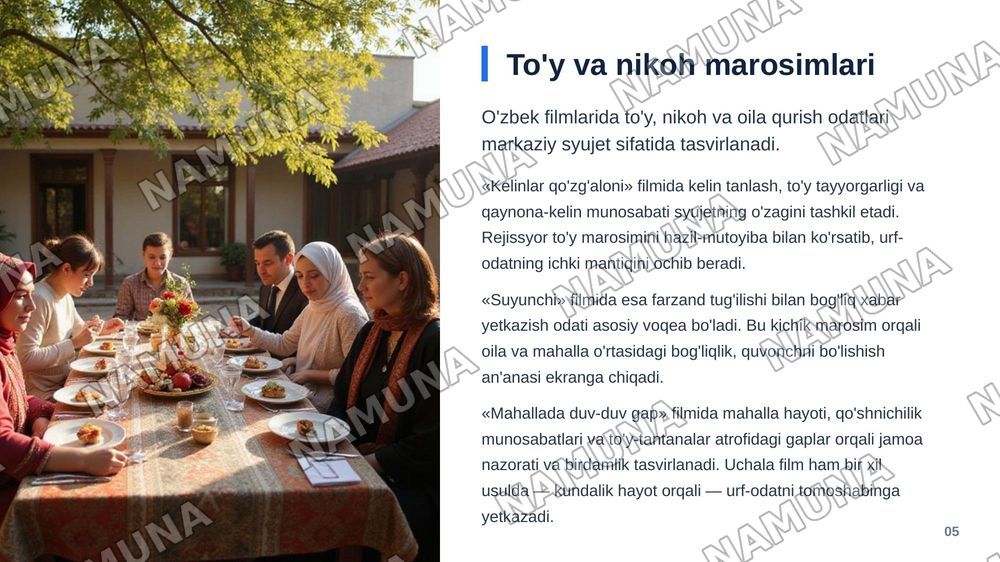 Milliy urf odatlar aks etgan kinolar — zamonaviy taqdimot, 6-slayd