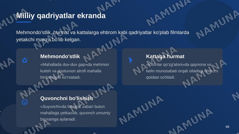 Milliy urf odatlar aks etgan kinolar — zamonaviy taqdimot, 7-slayd